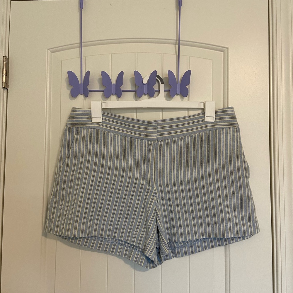 NWOT LOFT women’s The‎ Riviera blue yellow stripe shorts size 12